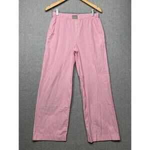 J.Crew Cotton Poplin Pajama Pull On Lounge Pants Womens XXS Pink Stripe Pockets